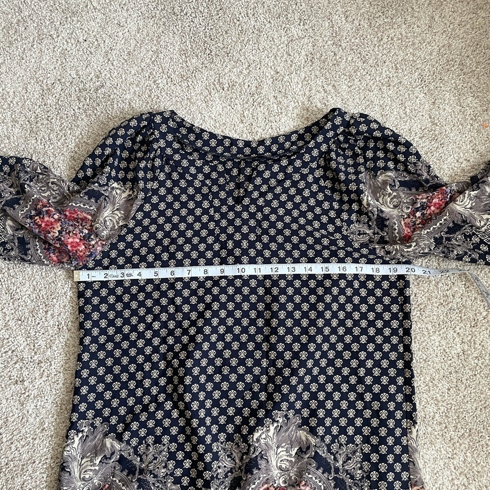 Anthropologie West Kei Navy Floral Shift Dress Size M fall wardrobe - Picture 8 of 9